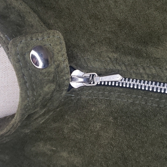 vintage ROOTS 100% Leather Green Vest RARE - Picture 3 of 7